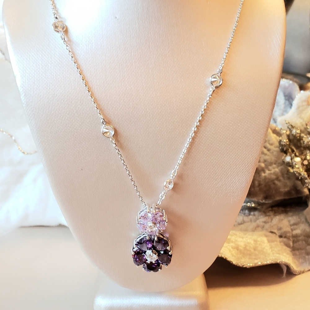 PJM Sterling Silver Crystal Tourmaline Necklace